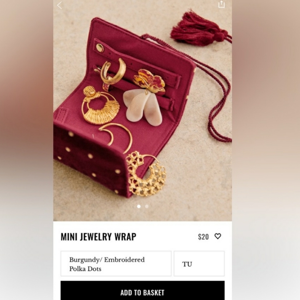 Sezane mini jewelry wrap travel pouch